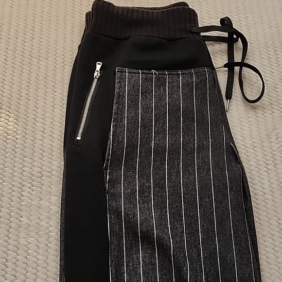 Acqua Limone Striped Black and Gray Women's Pants Made In Italy - Picture 2 of 10